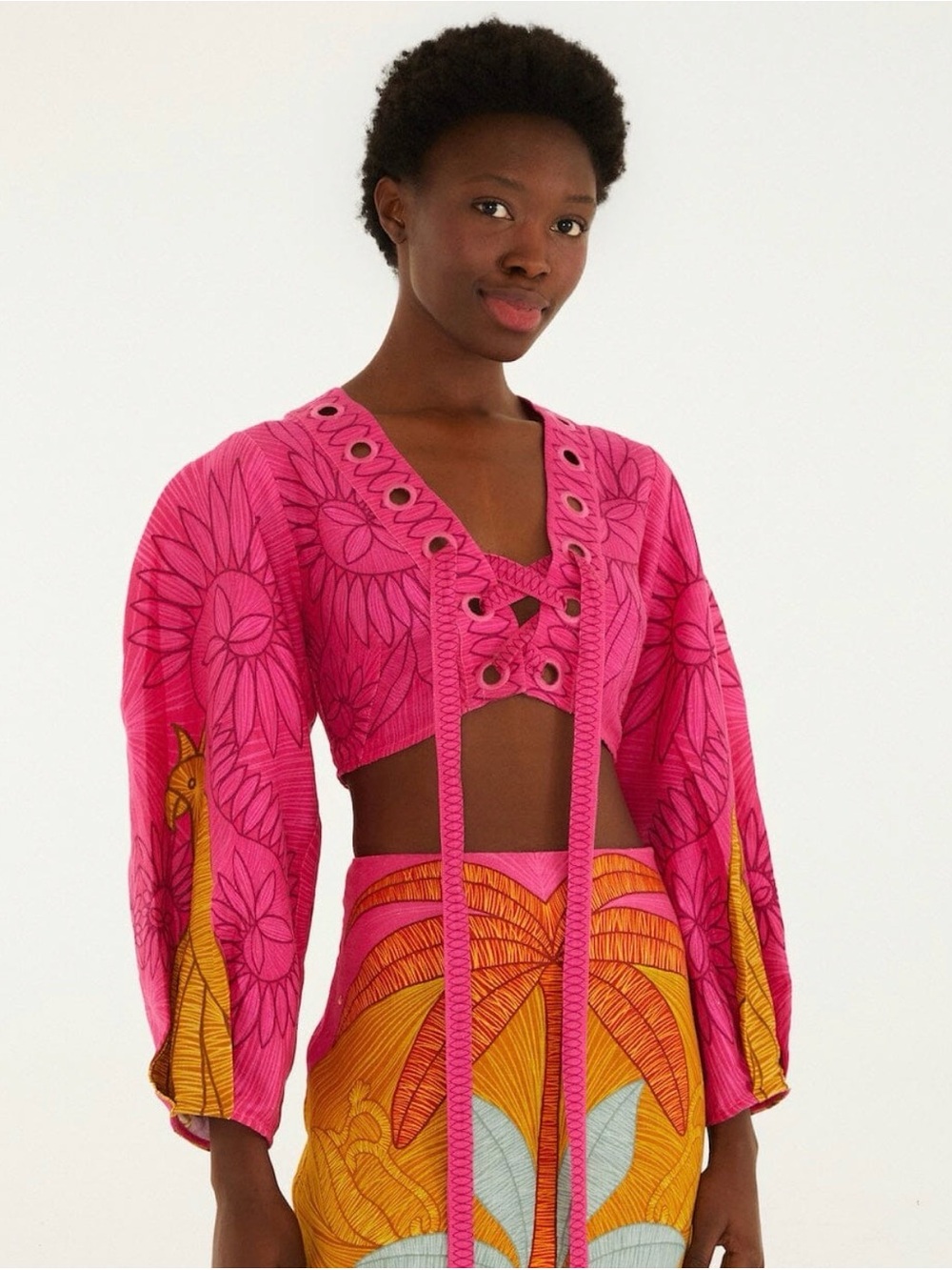 Farm Rio Multicolor Usiacuri Eyelet Blouse
